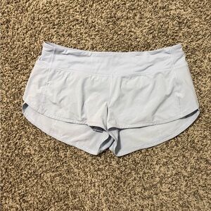 Lululemon Speed Up Pastel Blue Low Rise 2.5” Shorts Size 12